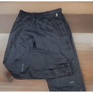Marmot PreCip Eco Pants Rain Waterproof Black Nylon Zippers Men Sz XL Outdoor